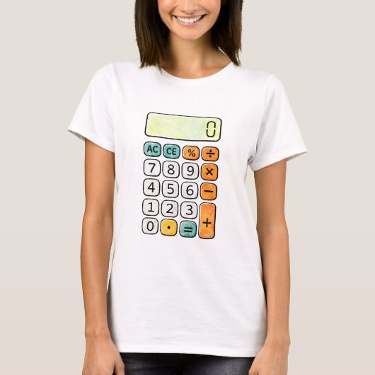 Cute Maths Calculator T Shirt for Kids School (Voorkant)