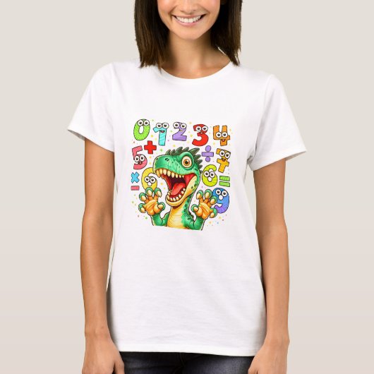 Cute Maths Crocodile Numbers T Shirt for Kids (Voorkant)