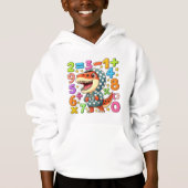 Cute Maths Dinosaur Hoodie for Kids School (Voorkant)