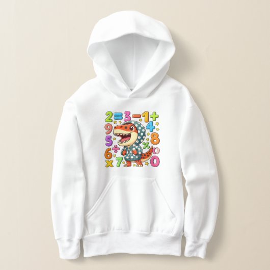 Cute Maths Dinosaur Hoodie for Kids School (Laagn)