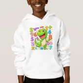 Cute Maths Dinosaur Numbers Hoodie for Kids (Voorkant)