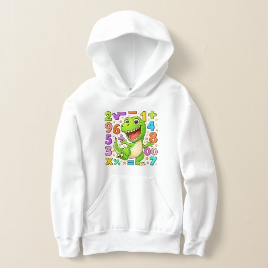 Cute Maths Dinosaur Numbers Hoodie for Kids (Laagn)
