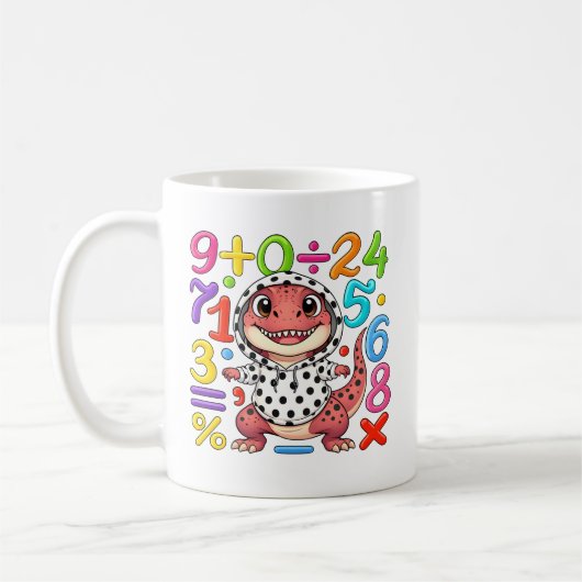Cute Maths Dinosaur Numbers Mug for Kids Koffiemok (Links)