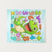 Cute Maths Dinosaur Numbers Poster for Kids Wandkleed (Voorkant (horizontaal))