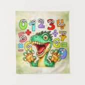 Cute Maths Dinosaur Numbers Poster for Kids Wandkleed (Voorkant)