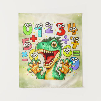 Cute Maths Dinosaur Numbers Poster for Kids Wandkleed