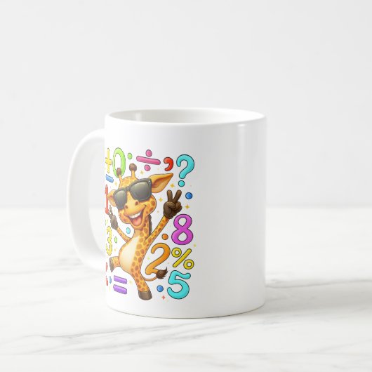 Cute Maths Giraffe Numbers Mug for Kids Koffiemok (Voorkant links)
