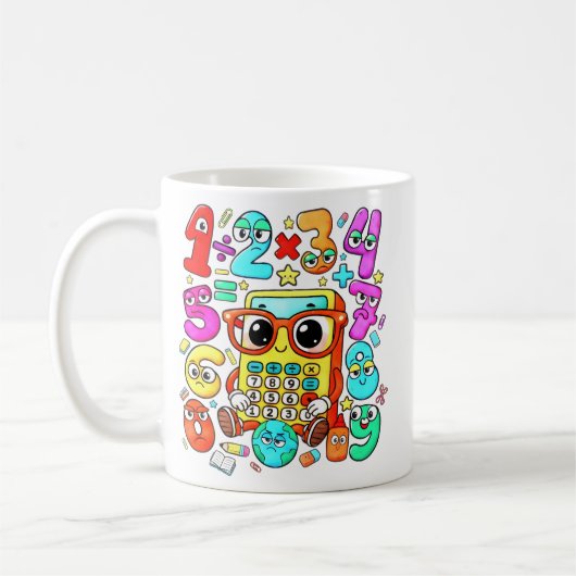 Cute Maths Numbers Calculator Mug for Kids Koffiemok (Links)