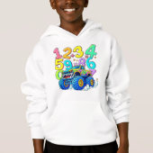 Cute Maths Numbers Car Cartoon Hoodie Kids UK!! (Voorkant)