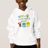 Cute Maths Numbers Cartoon Hoodie Kids UK Learning (Voorkant)