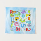 Cute Maths Numbers City Poster for Kids Wandkleed (Voorkant (horizontaal))