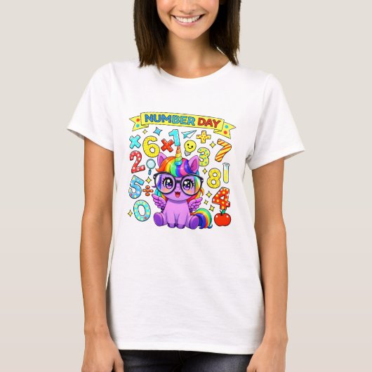 Cute Maths Numbers Elephant Cartoon T Shirt Kids!! (Voorkant)