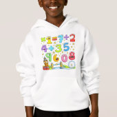 Cute Maths Numbers Equations Hoodie for Kids (Voorkant)