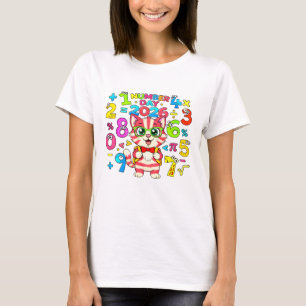 Cute Maths Numbers Fox Cartoon T-shirt KidsUK Leuk