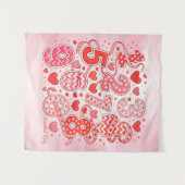 Cute Maths Numbers Hearts Poster for Kids Wandkleed (Voorkant (horizontaal))