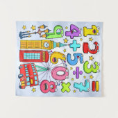 Cute Maths Numbers London Poster for Kids Wandkleed (Voorkant (horizontaal))