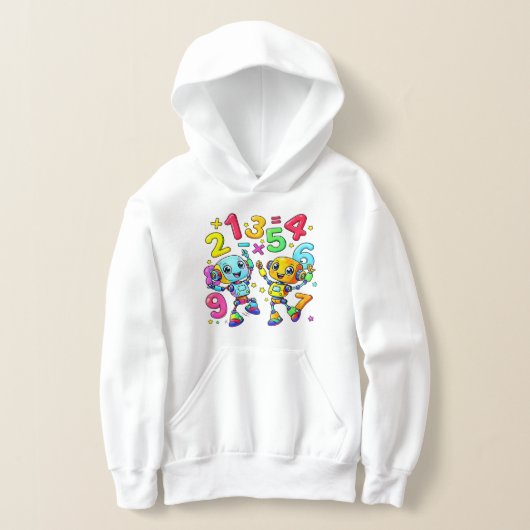 Cute Maths Numbers Monsters Cartoon Hoodie Kids UK (Laagn)