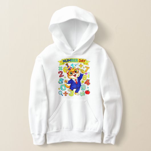 Cute Maths Numbers Mouse Number Day Hoodie Kids UK (Laagn)