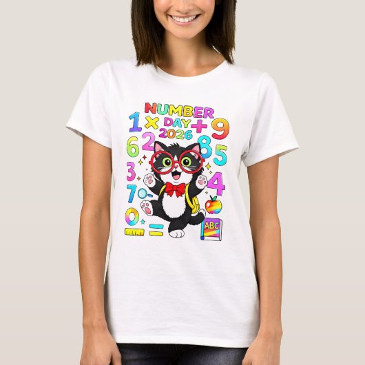 Cute Maths Numbers Panda Number Day T Shirt Kids!! (Voorkant)