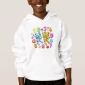 Cute Maths Numbers Pattern Cartoon Hoodie Kids UK! (Voorkant)
