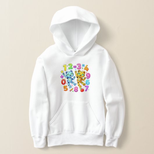Cute Maths Numbers Pattern Cartoon Hoodie Kids UK! (Laagn)