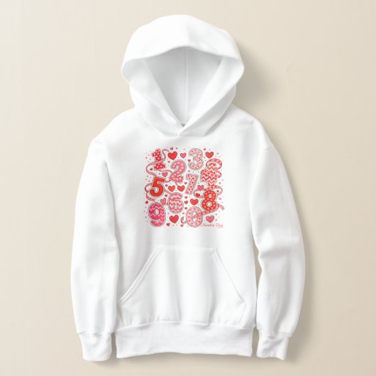Cute Maths Numbers Pattern Hoodie for Kids (Laagn)