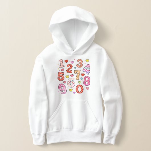 Cute Maths Numbers Pattern Hoodie for Kids (Laagn)