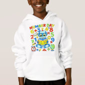 Cute Maths Numbers Robot Number Day Hoodie Kids (Voorkant)