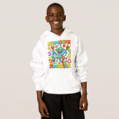 Cute Maths Numbers Rockstar Cartoon Hoodie Kids UK (Voorkant volledig)