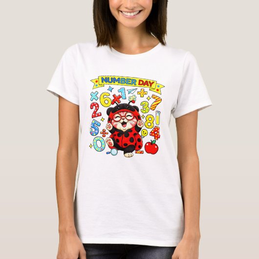 Cute Maths Numbers Santa Cartoon T Shirt Kids UK ! (Voorkant)