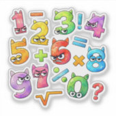 Cute Maths Numbers Sticker for Kids Learning UK (Voorkant)