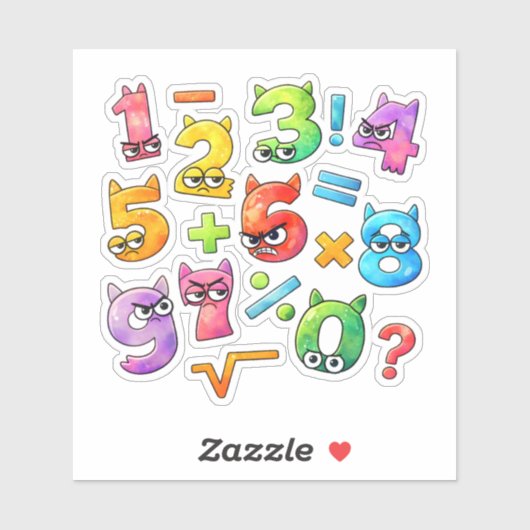 Cute Maths Numbers Sticker for Kids Learning UK (Vel)