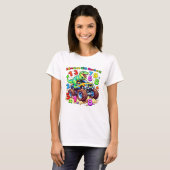 Cute Maths Numbers Tractor Cartoon T-shirt voor ki (Voorkant volledig)