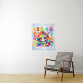 Cute Maths Unicorn Numbers Poster for Kids Wandkleed (In situ)