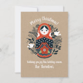 Cute Matryoshka Nesting Doll Kerstmis Kaart (Voorkant)