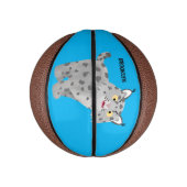 Cute mean bobcat lynx cartoon basketbal (Verticaal)