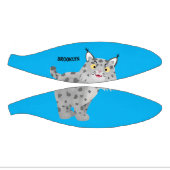 Cute mean bobcat lynx cartoon basketbal (Panelen)