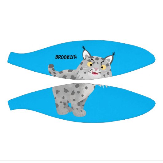 Cute mean bobcat lynx cartoon basketbal (Panelen)