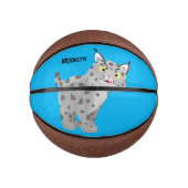 Cute mean bobcat lynx cartoon basketbal (Voorkant)