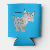 Cute mean bobcat lynx cartoon blikjeskoeler (Voorkant)