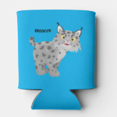 Cute mean bobcat lynx cartoon blikjeskoeler (Achterkant)