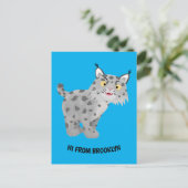 Cute mean bobcat lynx cartoon briefkaart (Staand voorkant)