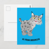 Cute mean bobcat lynx cartoon briefkaart (Voorkant / Achterkant)