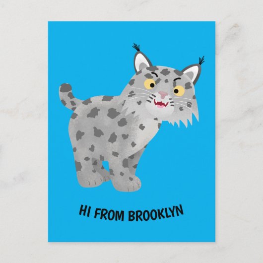 Cute mean bobcat lynx cartoon briefkaart (Voorkant)