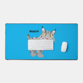 Cute mean bobcat lynx cartoon bureaumat (Keyboard & Muis)