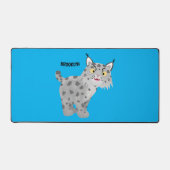 Cute mean bobcat lynx cartoon bureaumat (Voorkant)