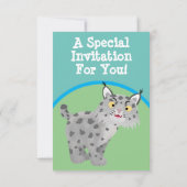 Cute mean bobcat lynx cartoon Calls Kaart (Achterkant)