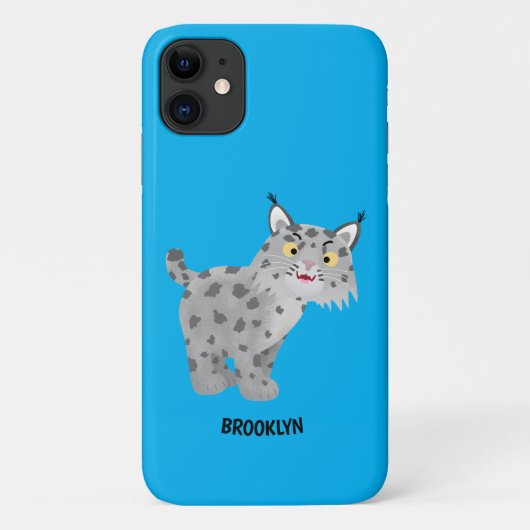 Cute mean bobcat lynx cartoon Case-Mate iPhone case (Achterkant)