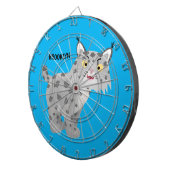 Cute mean bobcat lynx cartoon dartbord (Voorkant Rechts)