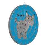 Cute mean bobcat lynx cartoon dartbord (Voorkant Links)